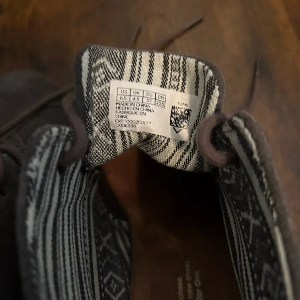 Toms Dark Grey Suede Wedge Heel Lace‎ Up Ankle Booties (Women's 6.5)